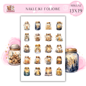 Naklejki Foliowe 13x19, Madam zima: Zimowe lampiony – blask świątecznych świec zamknięty w słoikach!