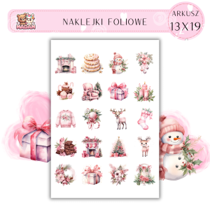 Naklejki Foliowe 13x19, Madam święta: Różowe święta – pastelowe prezenty i delikatne dekoracje!