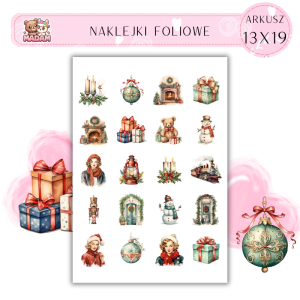 Naklejki Foliowe 13x19, Madam święta: Vintage święta – retro zabawki i świąteczne historie!