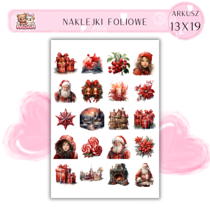 Naklejki Foliowe 13x19, Madam święta: Gwiazdy betlejemskie i świąteczne dekoracje – klasyczna elegancja w świątecznym stylu!