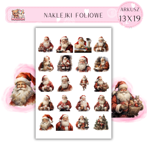 Naklejki Foliowe 13x19, Madam święta: Święty Mikołaj – gotowi na rozwożenie prezentów!