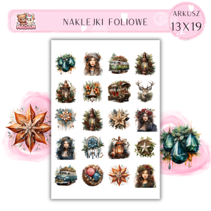 Naklejki Foliowe 13x19, Madam święta: Steampunkowe święta – maszyny, wieńce i vintage dekoracje!