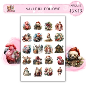 Naklejki Foliowe 13x19, Madam święta: Świąteczne zwierzaki, choinki i zimowe scenki – ciepło w zimowej odsłonie!