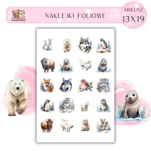 Naklejki Foliowe 13x19, Madam zima: Zimowe zwierzaki i śnieżne krajobrazy – piękno dzikiej przyrody w zimie!
