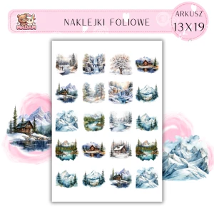 Naklejki Foliowe 13x19, Madam zima: Zimowe pejzaże – śnieżne lasy, górskie widoki i spokojne krajobrazy!