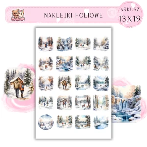 Naklejki Foliowe 13x19, Madam zima: Zimowe krajobrazy – śnieżne sceny prosto z baśni!