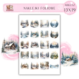Naklejki Foliowe 13x19, Madam zima: Śnieżne lasy i jeziora – zimowe pejzaże w najpiękniejszej odsłonie!