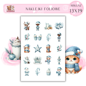 Naklejki Foliowe 13x19, Madam zima: Zimowe ozdoby – chłodne dzwoneczki i mroźne gwiazdki!