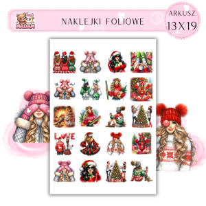 Naklejki Foliowe 13x19, Madam święta: Przytulne święta – śnieg, sweterki i gorące kakao!