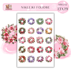 Naklejki Foliowe 13x19, Madam Święta: Kolorowe wieńce – na drzwiach i na sercu!