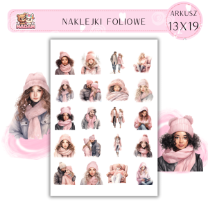 Naklejki Foliowe 13x19, Madam święta: Zimowe dziewczyny – styl, śnieg i ciepłe szaliki!