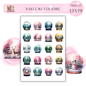 Naklejki Foliowe 13x19, Madam święta: Kule śnieżne – zobacz, co tam wiruje w środku!