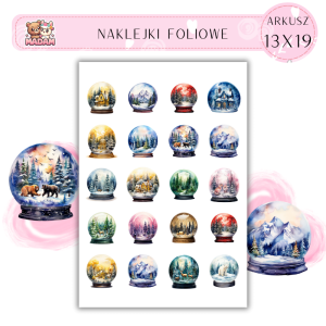 Naklejki Foliowe 13x19, Madam święta: Kule śnieżne – zobacz, co tam wiruje w środku 2!