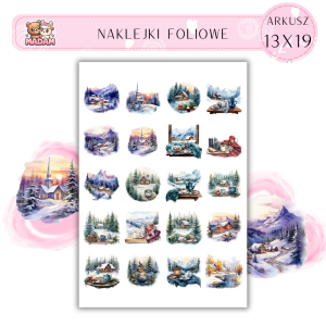 Naklejki Foliowe 13x19, Madam zima: Domek w śniegu – nie zapomnij o gorącej czekoladzie 2!