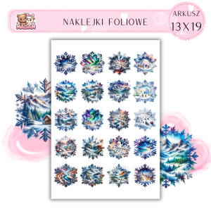 Naklejki Foliowe 13x19, Madam zima: Śnieżne płatki – kraina lodu w całej okazałości!