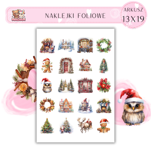 Naklejki Foliowe 13x19, Madam święta: Świąteczne domki – ciepło w sercu, śnieg za oknem!