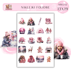Naklejki Foliowe 13x19, Madam święta: Różowa zima – świąteczne stylizacje w pastelach!