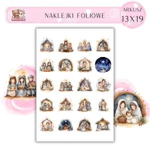 Naklejki Foliowe 13x19, Madam święta: Bożonarodzeniowa magia – szopki i aniołki na święta!