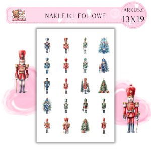 Naklejki Foliowe 13x19, Madam święta: Dziadek do orzechów – mały pomocniki Mikołaja na straży!