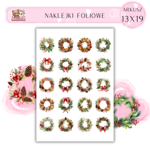 Naklejki Foliowe 13x19, Madam święta: Wieńce bożonarodzeniowe – świąteczne dekoracje pełne elegancji!
