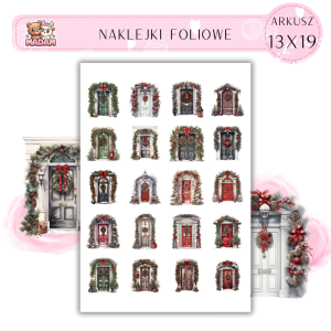 Naklejki Foliowe 13x19, Madam święta: Świąteczne drzwi – dekoracje pełne świątecznej magii!
