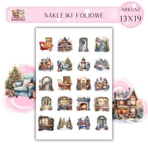 Naklejki Foliowe 13x19, Madam święta: Retro kominki – ciepło domowego ogniska w stylu vintage!