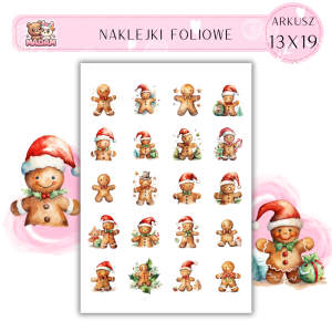 Naklejki Foliowe 13x19, Madam święta: Pierniczkowi przyjaciele – słodkie ciasteczka na każdą okazję!