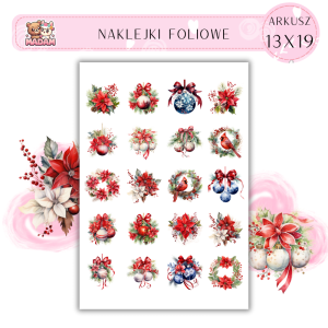 Naklejki Foliowe 13x19, Madam święta: Świąteczne bombki – elegancja i blask na Twojej choince!