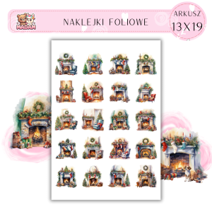 Naklejki Foliowe 13x19, Madam święta: Kominkowe opowieści – ciepło i święta przy kominku!