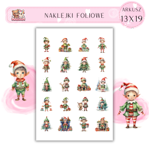 Naklejki Foliowe 13x19, Madam święta: Elfy Mikołaja – prezenty w dobre ręce!