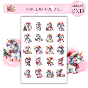 Naklejki Foliowe 13x19, Madam święta: Jednorożce w święta – magiczny czas i baśniowe stworzenia!
