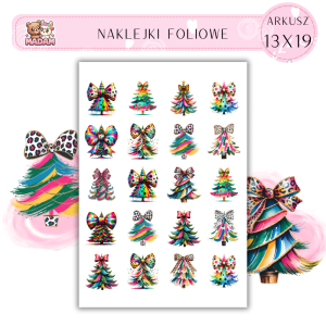 Naklejki Foliowe 13x19, Madam święta: Kokardy jak bombki – na choinkę, prezent i siebie!