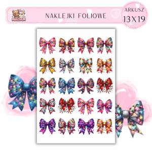 Naklejki Foliowe 13x19, Madam święta: Kolorowe wstążki – każda paczka zasługuje na wyjątkowy look!