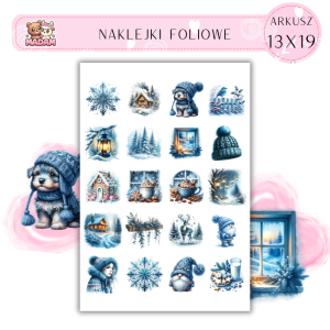 Naklejki Foliowe 13x19, Madam zima: Śnieżne scenki – mroźna kraina pełna magii!