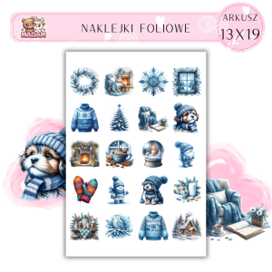 Naklejki Foliowe 13x19, Madam zima: Ciepłe swetry – idealny zestaw na zimowe wieczory!