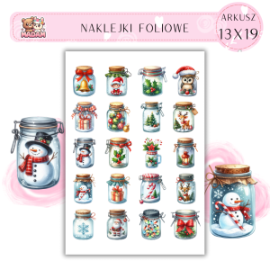Naklejki Foliowe 13x19, Madam święta: Świąteczne słoiki – magia zamknięta w świątecznych słoikach!