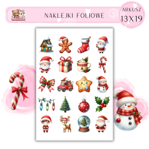 Naklejki Foliowe 13x19, Madam święta: Świąteczne smakołyki – pierniki, prezenty i bombki w jednym!