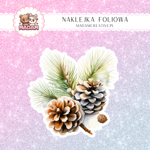 Naklejka foliowa pojedyncza, MaDam Zima: Zimowe Szyszki – Natura w zimowym wydaniu!