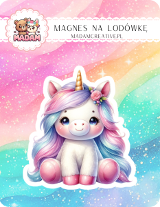 Magnes na lodówkę MaDam Jednorożec Julia – Tęczowa fantazja w każdym calu – zawsze na kolorowo!