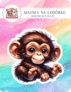 Magnes na lodówkę MaDam Małpka Bibi – Wesoły akrobata lodówki – gotowa na figle i sztuczki w kuchni!