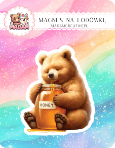 Magnes na lodówkę MaDam Miś Michał – Miód to jego supermoc – codziennie ma słodki plan!