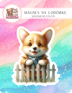 Magnes na lodówkę MaDam Piesek Filip – Ogrodowy strażnik płotu – ale tylko kiedy nie śpi!