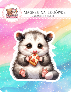 Magnes na lodówkę MaDam Opos Oliwier – Pizza to życie – nikt nie kocha placków tak jak on!
