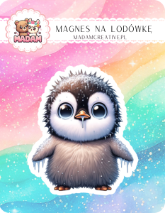 Magnes na lodówkę MaDam Pingwin Piotruś – Mały, puchaty i zawsze gotowy na przygodę w śniegu!