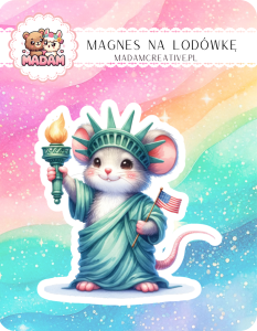 Magnes na lodówkę MaDam Myszka Monika – Kto powiedział, że Statua Wolności nie może być malutka i puszysta?