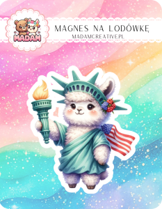 Magnes na lodówkę MaDam Lama Lila – Latarnia wolności? Tylko z uśmiechem na pyszczku!