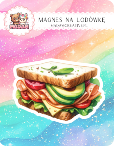 Magnes na lodówkę MaDam Kanapka z awokado – Awokado, sałata – to musi być prawdziwa miłość!