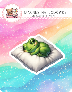 Magnes na lodówkę MaDam Żabka Zenek – W łóżku czy w stawie – relaks zawsze obowiązkowy!