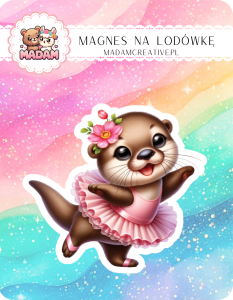 Magnes na lodówkę MaDam Wydra Baletnica – Skok przez wodę, piruet na brzegu!