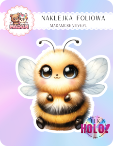 Naklejka foliowa pojedyncza Holograficzna MaDam Pszczółka Tosia – Miodowy smak każdej chwili!